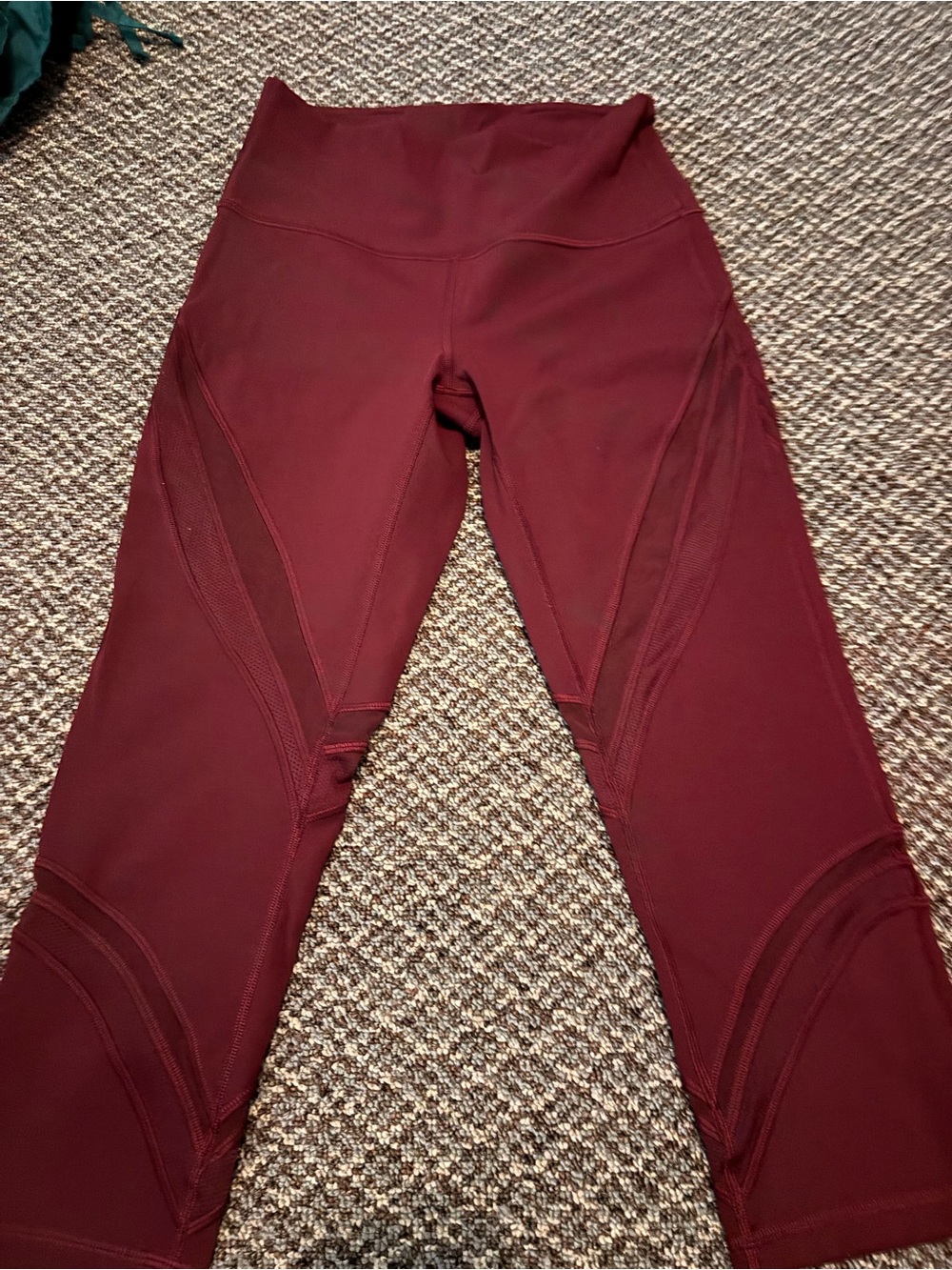 lululemon athletica Burgundy Cropped Athletic Leggings